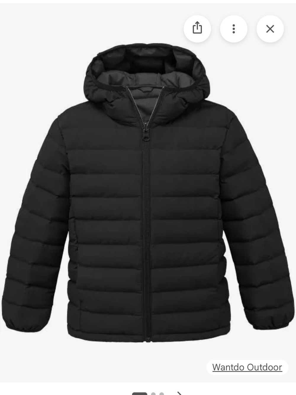 Kids' Black Hooded Puffer Jacket
